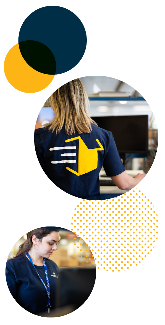 Lite PrepCenter Double Photo With Dots Female With Back To Camera On Top