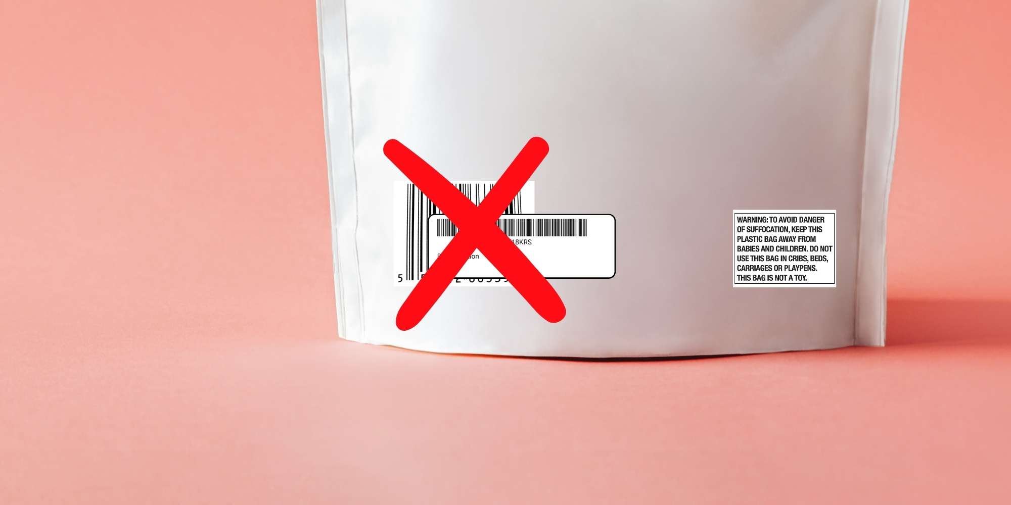 image of incorrect FBA Prep, overlapping FNSKU label over barcode